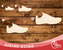 Load image into Gallery viewer, Unfinished Wood Cleat Shoe Shape | DIY Craft Cutout | up to 46&quot; DIY
