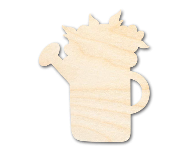 Unfinished Wood Floral Watering Can Shape | DIY Craft Cutout | up to 46