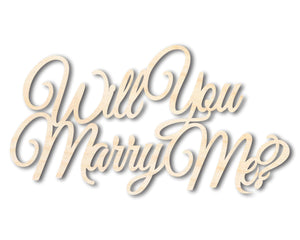 Unfinished Wood Will You Marry Me Sign | DIY Craft Cutout | up to 46" DIY