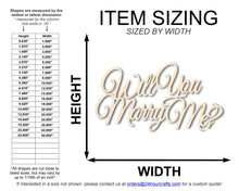 Load image into Gallery viewer, Unfinished Wood Will You Marry Me Sign | DIY Craft Cutout | up to 46&quot; DIY
