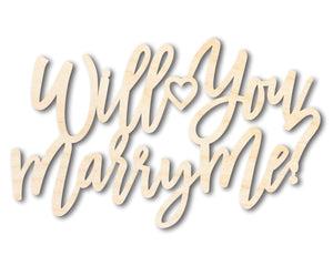 Unfinished Wood Will You Marry Me Sign | DIY Craft Cutout | up to 46" DIY