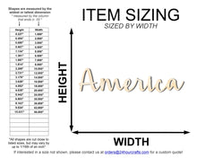 Load image into Gallery viewer, Unfinished Wood America Script | DIY Craft Cutout | up to 46&quot; DIY
