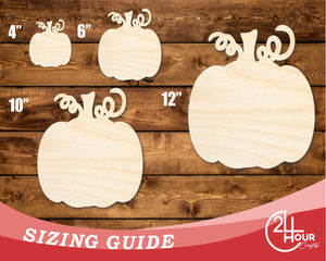 Unfinished Wood Pumpkin with Vines Shape | DIY Craft Cutout | up to 46" DIY
