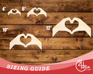 Unfinished Wood Heart Hands Shape | DIY Craft Cutout | up to 46" DIY