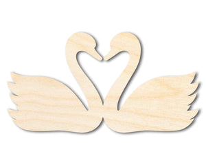Unfinished Wood Love Swans Shape | DIY Craft Cutout | up to 46" DIY
