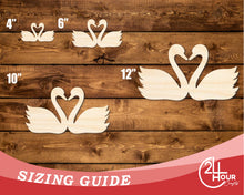 Load image into Gallery viewer, Unfinished Wood Love Swans Shape | DIY Craft Cutout | up to 46&quot; DIY
