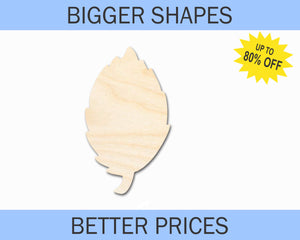 Bigger Better | Unfinished Wood Simple Fall Leaf Shape |  DIY Craft Cutout