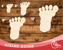 Load image into Gallery viewer, Unfinished Wood Bigfoot Print Shape | DIY Craft Cutout | up to 46&quot; DIY
