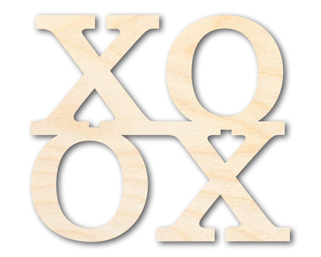 Unfinished Wood XOXO Cutout | DIY Craft Shape | up to 46