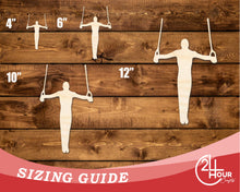 Load image into Gallery viewer, Unfinished Wood Gymnastics Iron Cross Shape | DIY Craft Cutout | up to 46&quot; DIY
