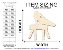 Load image into Gallery viewer, Unfinished Wood Pommel Horse Shape | DIY Craft Cutout | up to 46&quot; DIY
