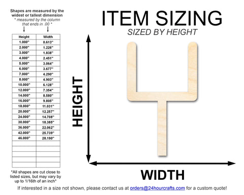 Unfinished Wood Football Field Goal Shape | DIY Craft Cutout | up to 46" DIY