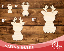 Load image into Gallery viewer, Unfinished Wood Cute Deer Shape | DIY Craft Cutout | up to 46&quot; DIY
