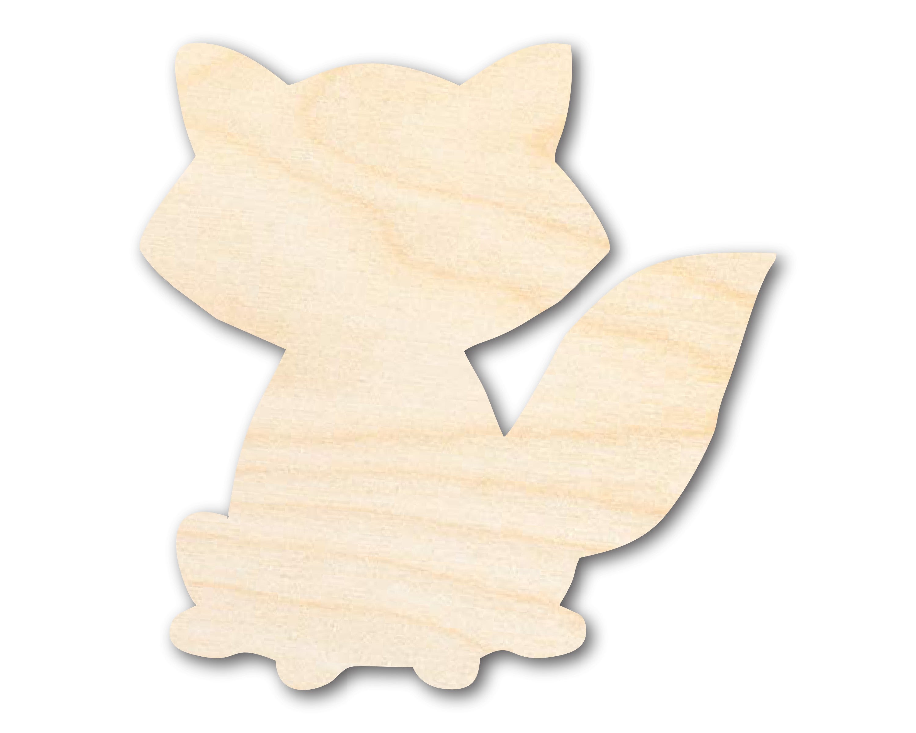 Unfinished Wood Cute Fox Shape | DIY Craft Cutout | up to 46