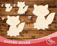 Load image into Gallery viewer, Unfinished Wood Cute Fox Shape | DIY Craft Cutout | up to 46&quot; DIY
