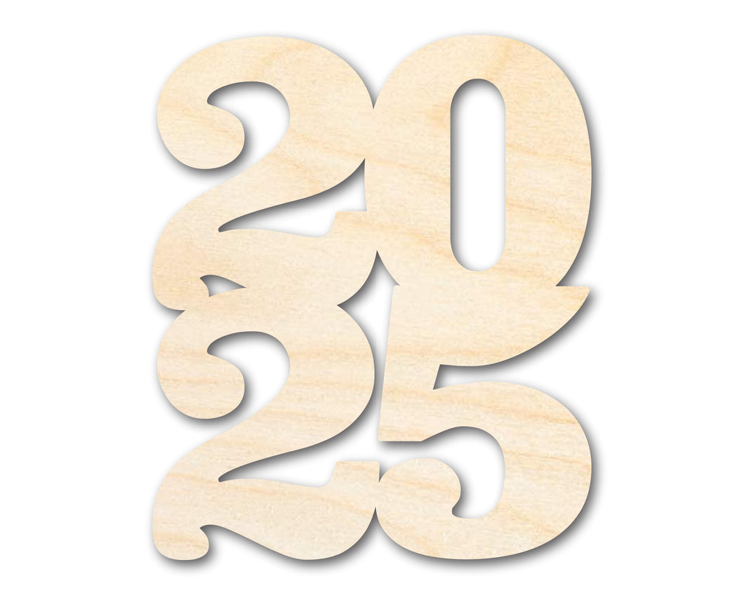 Unfinished Wood 2025 Cutout Shape | DIY Craft Cutout | up to 46