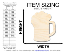 Load image into Gallery viewer, Unfinished Wood Beer Mug Shape | DIY Craft Cutout | up to 46&quot; DIY
