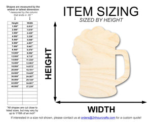 Unfinished Wood Beer Mug Shape | DIY Craft Cutout | up to 46" DIY