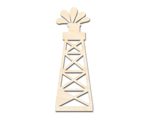 Unfinished Wood Oil Rig Shape | DIY Craft Cutout | up to 46" DIY