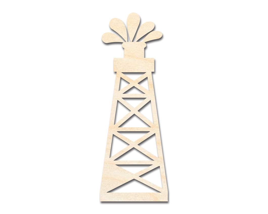 Unfinished Wood Oil Rig Shape | DIY Craft Cutout | up to 46