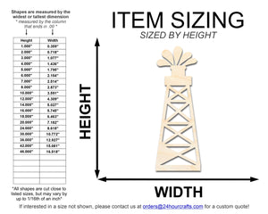 Unfinished Wood Oil Rig Shape | DIY Craft Cutout | up to 46" DIY