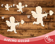 Load image into Gallery viewer, Unfinished Wood Cupid Shape | DIY Craft Cutout | up to 46&quot; DIY
