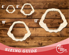 Load image into Gallery viewer, Unfinished Wood Shark Jaw Shape | DIY Craft Cutout | up to 46&quot; DIY
