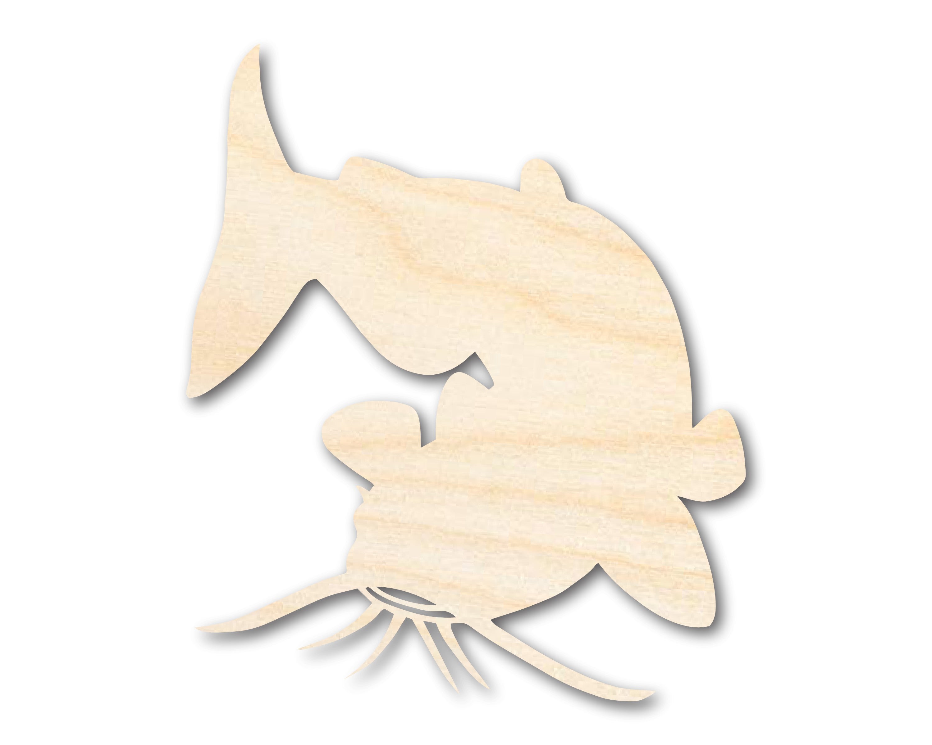 Unfinished Wood Catfish Shape | DIY Craft Cutout | up to 46