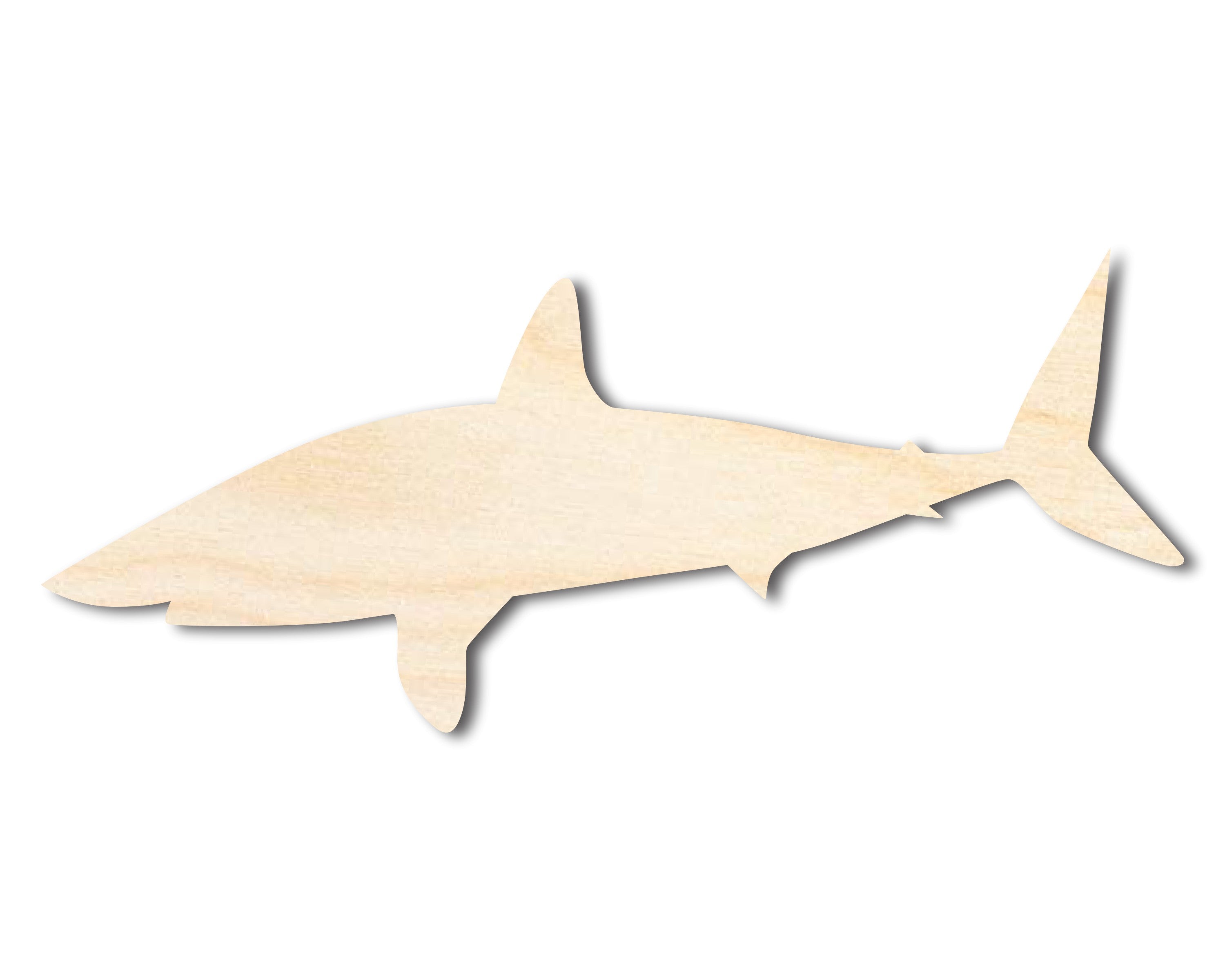 Unfinished Wood Swimming  Sand Tiger Shark Shape | DIY Craft Cutout | up to 46