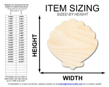 Load image into Gallery viewer, Unfinished Wood Clam Sea Shell Shape | DIY Craft Cutout | up to 46&quot; DIY
