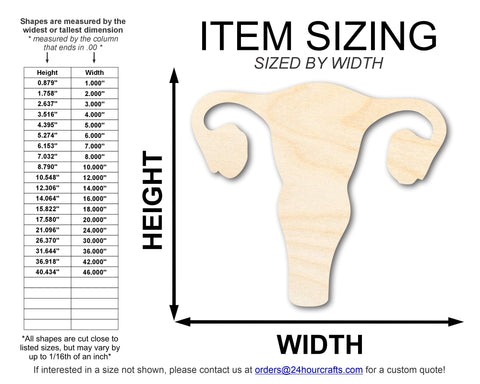 Unfinished Wood Uterus Shape | DIY Craft Cutout | up to 46" DIY