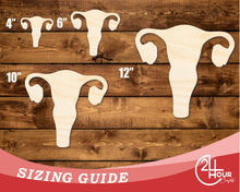 Load image into Gallery viewer, Unfinished Wood Uterus Shape | DIY Craft Cutout | up to 46&quot; DIY
