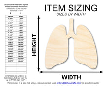 Load image into Gallery viewer, Unfinished Wood Lung Shape | DIY Craft Cutout | up to 46&quot; DIY
