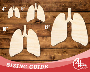 Unfinished Wood Lung Shape | DIY Craft Cutout | up to 46" DIY