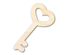 Load image into Gallery viewer, Unfinished Wood Heart Key Shape | DIY Craft Cutout | up to 46&quot; DIY
