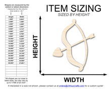 Load image into Gallery viewer, Unfinished Wood Heart Bow and Arrow Shape | DIY Craft Cutout | up to 46&quot; DIY
