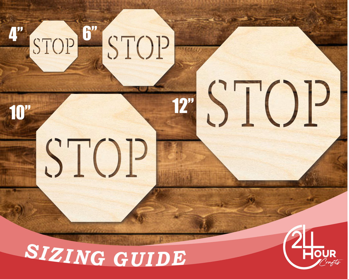Unfinished Wood Stop Sign Shape | DIY Craft Cutout | up to 46