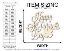 Load image into Gallery viewer, Unfinished Wood Happy St. Patrick&#39;s Day Shape | DIY Craft Cutout | up to 46&quot; DIY
