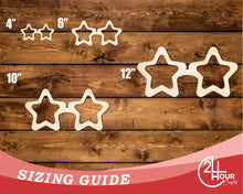 Load image into Gallery viewer, Unfinished Wood Star Sunglasses Shape | DIY Craft Cutout | up to 46&quot; DIY
