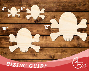 Unfinished Wood Skull and Bones Shape | DIY Craft Cutout | up to 46" DIY