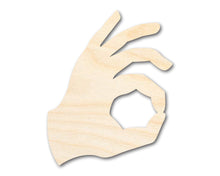 Load image into Gallery viewer, Unfinished Wood Okay Hand Shape | DIY Craft Cutout | up to 46&quot; DIY
