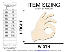 Load image into Gallery viewer, Unfinished Wood Okay Hand Shape | DIY Craft Cutout | up to 46&quot; DIY
