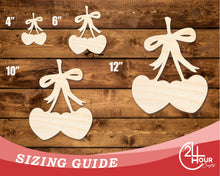 Load image into Gallery viewer, Unfinished Wood Heart Cherries Shape | DIY Craft Cutout | up to 46&quot; DIY
