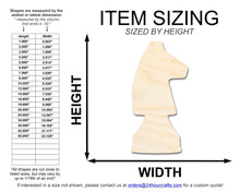 Load image into Gallery viewer, Unfinished Wood Knight Chess Piece Shape | DIY Craft Cutout | up to 46&quot; DIY
