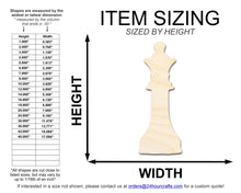 Load image into Gallery viewer, Unfinished Wood Queen Chess Piece Shape | DIY Craft Cutout | up to 46&quot; DIY
