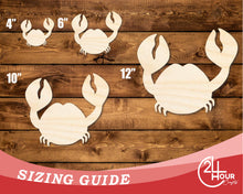 Load image into Gallery viewer, Unfinished Wood Crafty The Crab Shape | DIY Craft Cutout | up to 46&quot; DIY
