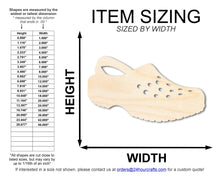 Load image into Gallery viewer, Unfinished Wood Clog Shoe Shape | DIY Craft Cutout | up to 46&quot; DIY
