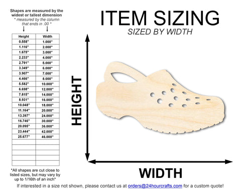 Unfinished Wood Clog Shoe Shape | DIY Craft Cutout | up to 46" DIY