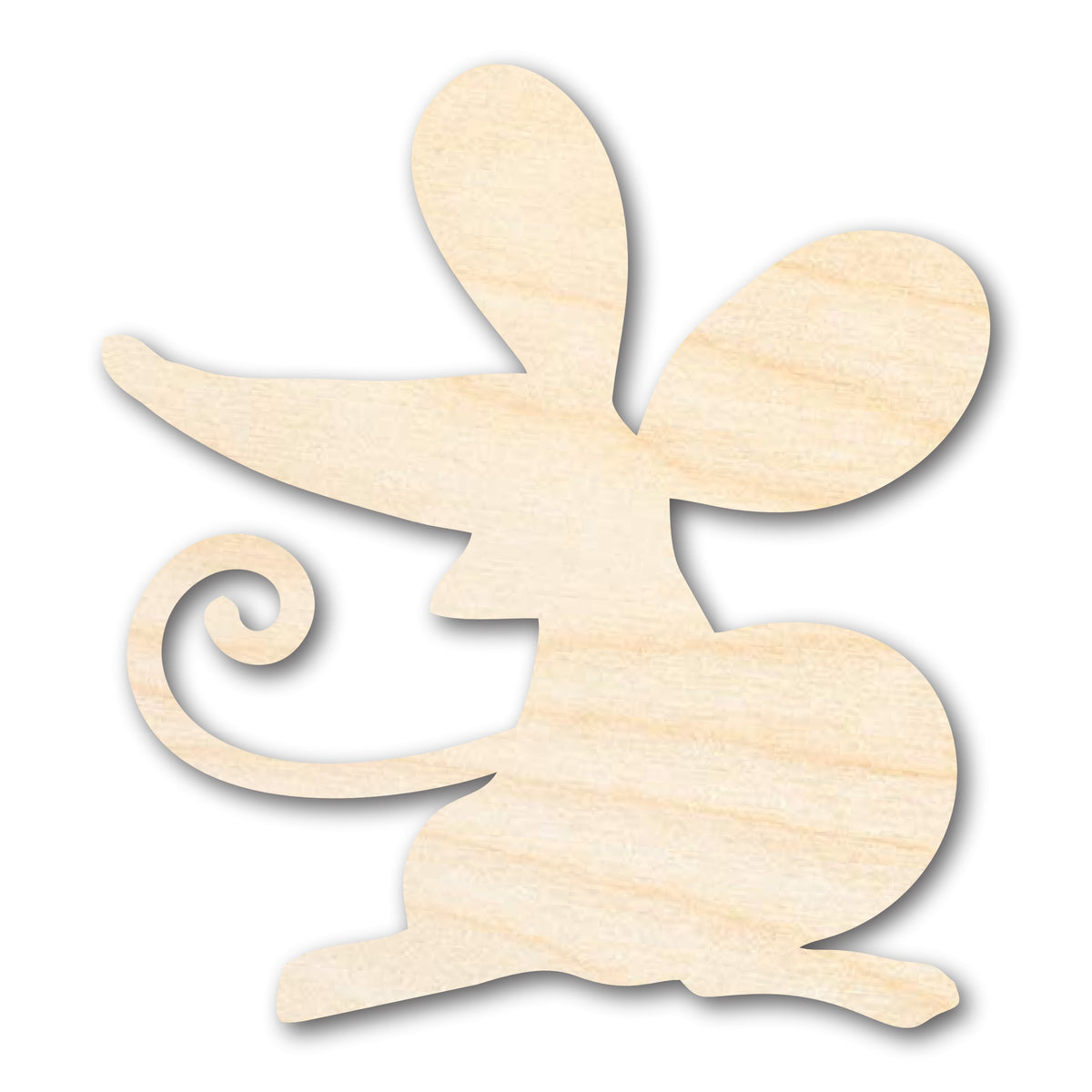 Unfinished Wood Cartoon Mouse Shape | DIY Craft Cutout | up to 46