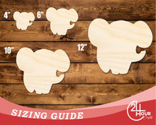 Load image into Gallery viewer, Unfinished Wood Cartoon Elephant Shape | DIY Craft Cutout | up to 46&quot; DIY
